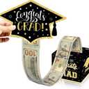 2025 Graduation Gifts, Class of 2025 Money Gift Box, Funny Surprise Cash Gift Idea Kit for Boys Girls College High School Congrats Grad Black Gold