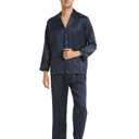 LilySilk 100% Silk Pajamas for Men Soft 19MM Real Mulberry Silk Sleepwear Mens Silk Pajamas Set Lightweight Male Pjs, XL