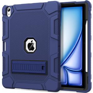 Case for iPad Air 13-inch (M3/M2) 2025/2024, [Built-in Pencil Holder] Heavy Duty Shockproof Rugged High Impact Protective Case for 13 inch iPad Air (2025/2024 Version), Navy Blue