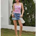 Milumia Women Floral Halter Top Summer Going Out Sleeveless Beach Tank Tops (S)