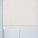 Everyday Celebration Cordless Room Darkening Roman Shades for Windows, Textured Woven Thermal Insulated Roman Blind, Pearl White 30'' Wx64 H