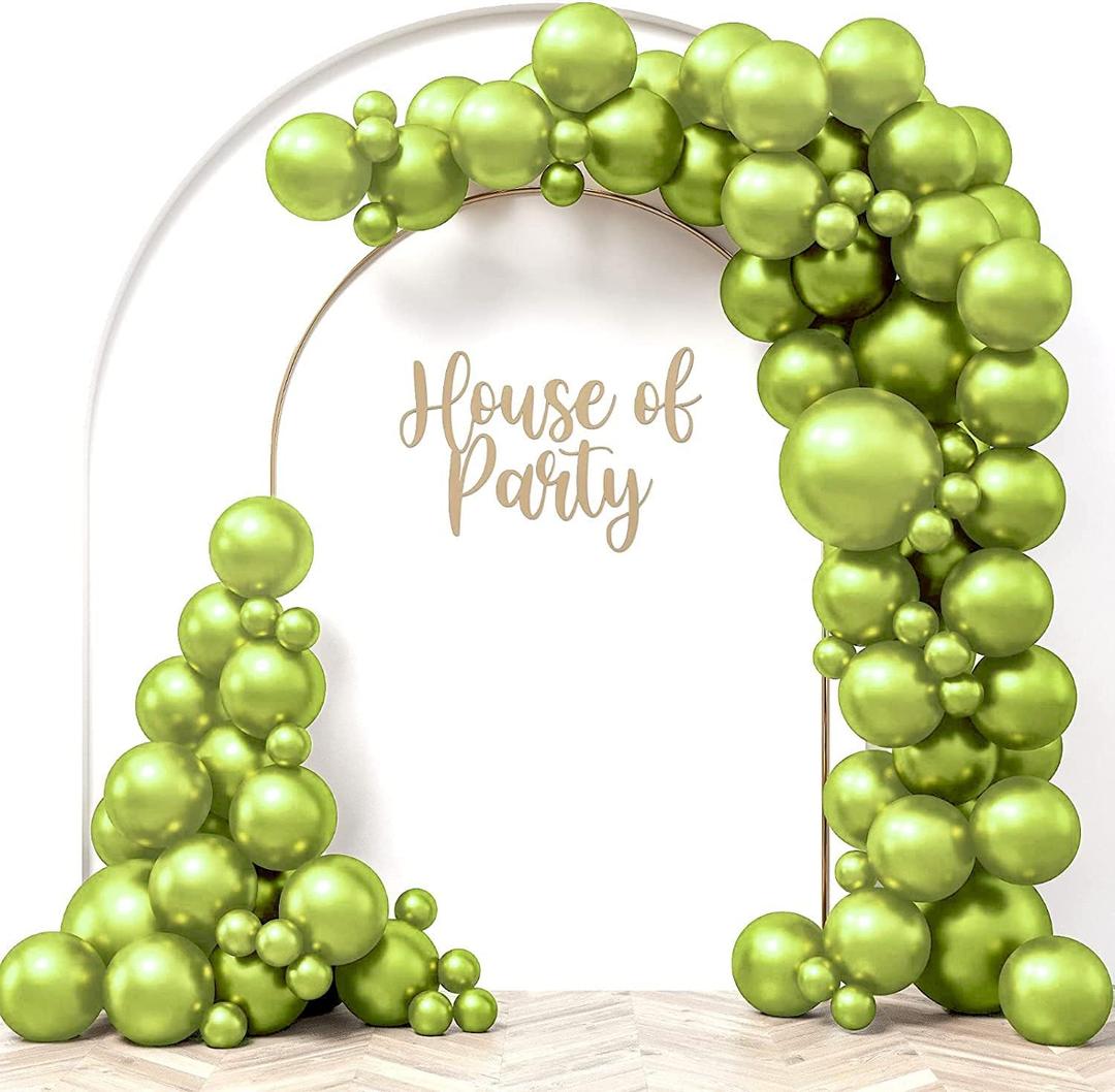 HOUSE OF PARTY Lime Green Balloons - Green Balloon Garland Kit 5/12/18 Inch | Balloon Arch Kit for Graduation, Birthday, valentines, Wedding, Bachelorette Party Balloon Garland for Decorations