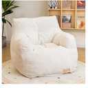 Bean Bag Chair with Filler, Bean Bag Sofa with Tufted Soft Stuffed Filling, Fluffy and Lazy Sofa, Comfy Cozy BeanBag Chairs with Memory Foam for Dorm, Apartment, Living Room (White)