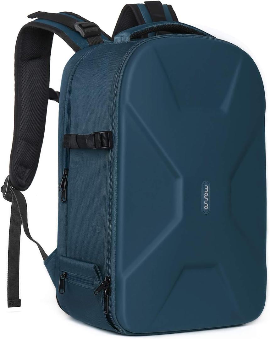 MOSISO Camera Backpack, DSLR/SLR/Mirrorless Photography Camera Bag 15-16 inch Waterproof Hardshell Case with Tripod Holder & Laptop Compartment Compatible with Canon/Nikon/Sony, Deep Teal