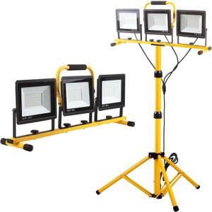 22000 Lumen Work Lights with Stand, 3 Head Portable LED Work Light, with Adjustable&Foldable Tripod Stand, IP66 Waterproof Lamp for Outdoor Indoor Job Site Workshop Garage Construction Site Lighting