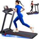 Treadmill with 8% Incline, Walking Pad Treadmill with Handle Bar, Portable Folding Treadmills forl Running and Walking, 3.0HP Brushless Motorized, 5 Layers Shock-Absorbing