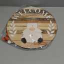 Qunclay Interchangeable Wooden Gnome Decor Holiday Seasonal Gnome Decorations with Magnet Pieces and Detachable Hats Changeable Welcome Sign for Home (Farmouse)
