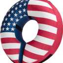 BENCMATE Inflatable Dog Cone Collar Alternative, Soft Dog Cone for Small Medium Large Dogs and Cats, Neck Recovery ECollar Donut Collar After Surgery (Medium, Flag)