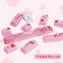GTSP 104 Pink Keycaps Cute Japanese Custom Gaming keycap Set of Dye-Sub OEM Profile for Cherry Mx Gateron Kailh Switch 87/104 60% Mechanical Keyboard (Pink)