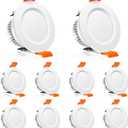 2 Inch LED Downlight, 3W 3000K Warm White Recessed Lighting Dimmable Ceiling Light Kit, CRI80 Ceiling Light Fixture with LED Driver(35W Halogen Equivalent), 10Pack