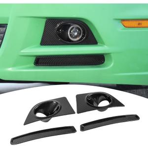 for Mustang Front Bumper Fog Light Cover Trim Carbon Fiber for Ford Mustang 2010-2014 Carbon Fiber Exterior Accessories 4pcs
