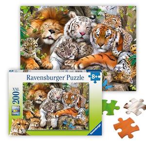 Ravensburger - Big Cat Nap - 200 Piece Jigsaw Puzzle - Stunning Imagery of The World's Feline Apex Predators - Lions, Tigers & More - Premium Quality - Ideal Gift - Screen-Free Fun - Children Ages 8+