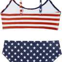 Zando Girls Swimsuit Two Piece - Adjustable Strap Bathing Suit Solid Color Bikini Sets for Teens Girl Beach Swimwear (S)