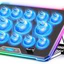 RGB Laptop Cooling Pad Gaming Laptop Cooler, Laptop Fan Cooling Stand with 13 Quiet Cooling Fans for 15.6-17.3 inch laptops, 9 Height Stand, LED Lights & LCD Screen, 2 USB Ports, Lap Desk Use