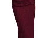Unybwonn Skirt Sets Women 2 Piece Outfits off the Shoulder Sweater and Knitted Skinny Maxi Skirts Fall Casual Outfits (Large, Red)
