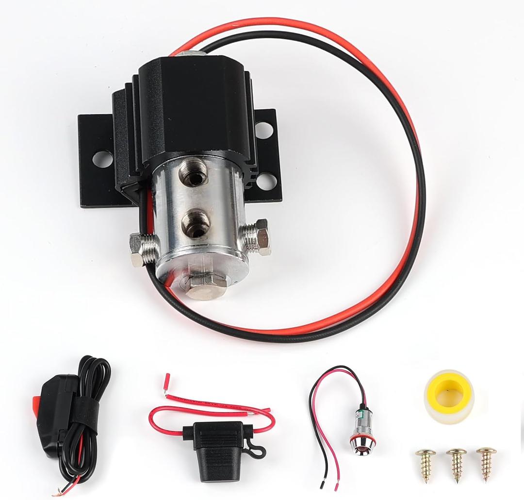 Universal Front Brake Line Lock Kit Electric Solenoid Launch Control System for Drag Racing or Hill Holder (Black)