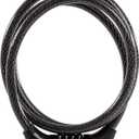 Master Lock Black Set Your Own Combination Bike Lock, Metal Cable Lock has a Weather Resistant Vinyl Coating for Outdoor Durability, 5 Feet Long, 8370D