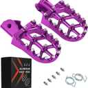 JFG RACING Dirt Bike Foot Pegs with Springs,7075 Aluminum CNC Footpegs Pedals Rests for Surron Light Bee X and S/E Ride Pro SS/CRF150F CRF230F 03-19/X160/X260-Purple