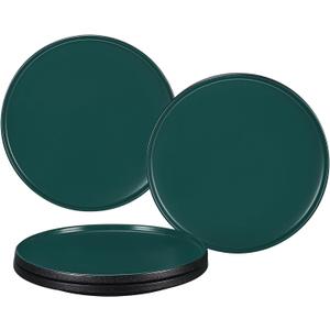 GZG Ceramic Dinner Plates Set of 4,10 Inch Stoneware plate Set,Microwave and Dishwasher Safe Kitchen Utensils,Stackable,Scratch Resistant (Dark Green)