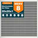 20x20x1 Reusable Air Filter, Washable, MERV 8, Permanent Electrostatic Air Filter, Lasts a Lifetime, Breathe Safely at Home or in the Office