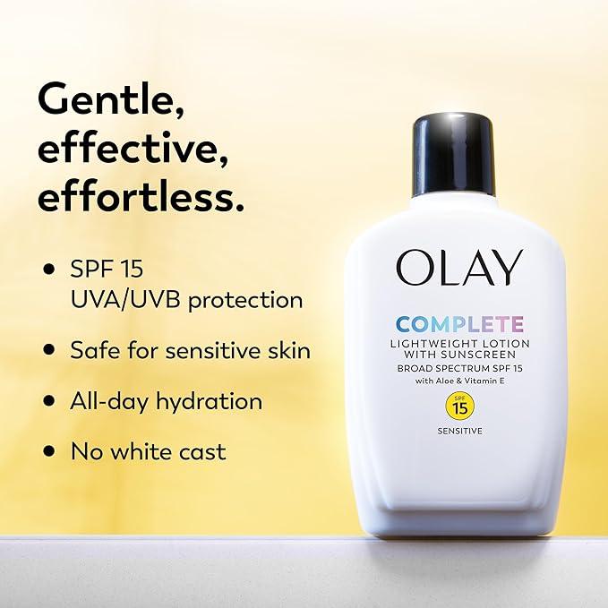 Olay Complete Lotion Moisturizer with SPF 15 Sensitive, 6.0 oz each,