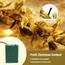 6FT Christmas Winter Mistletoe Olive Garland with White Berries, Christmas Greenery Garlands with 20 LED Lights, Pre-lit Garland for Mantel Fireplace Stair Table Winter Holiday Decorations