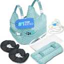 Zomaple Mastectomy Recovery Pillow + Strap, Seat Belt Cover & Shower Lanyard  Post-Op Essentials, Breast Augmentation/Reduction & Mastectomy Recovery Supplies  Washable Cover for Comfort & Support (Aqua Breast Care Set)