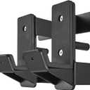 J Hooks for 2" x 2" Power Rack, Rubber Pad J-Hook for Power Cage, Bottom Reinforced Steel J Cups for Squat Rack, Heavy Duty Barbell Holder, Black