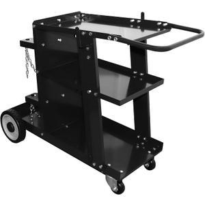 3-Tier Heavy Duty Welding Cart, Welder Cart for MIG/TIG Welder & Plasma Cutter, 400Lbs Capacity Rolling Welding Trolley with 360°Swivel Wheels & Safety Chains