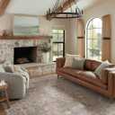 Loloi Magnolia Home by Joanna Gaines Millie Collection MIE-04 Brick/Fog 2'-3" x 3'-10", .25" Pile Height, Accent Rug