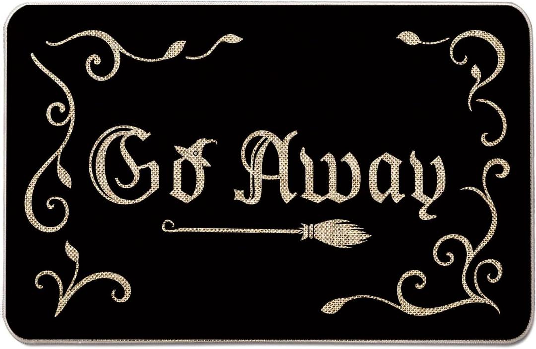 GAGEC Halloween Door Mat Outdoor Rug Go Away Doormat Happy Halloween Rugs Farmhouse Decor Home Kitchen Floor Front Door Mats 17 x 27 Inch