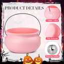 62 Pcs Pink Halloween Cauldron Disco Ball Decorations Indoor DIY Bubbling Cauldron 12.6 Inch Pink Witches Pot Halloween Party Kitchen Table Home Decoration Set