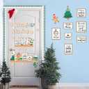 2 x Christmas Bookshelf Bulletin Board Set Words of Wisdom Classroom Decorations Inspirational Christmas Gingerbread Man Paper Cutouts for Xmas Winter Holiday School Classroom Decor
