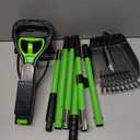 MXF Dog Pooer Scooper Set, 2 in 1 Pet Poop Scooper with Long Handle 28" Dog Poop Picker Upper and Stainless Metal Tray & Rake for Medium & Small Dogs, Heavy Duty for Grass, Dirt, Gravel