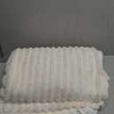 Bedsure GentleSoft White Throw Blanket for Couch - Cozy Soft Blankets for Women, Cute Small Fleece Throws for Girls, House Bedroom Decor Aesthetic Gift for Women, Off White, 50x70 Inches