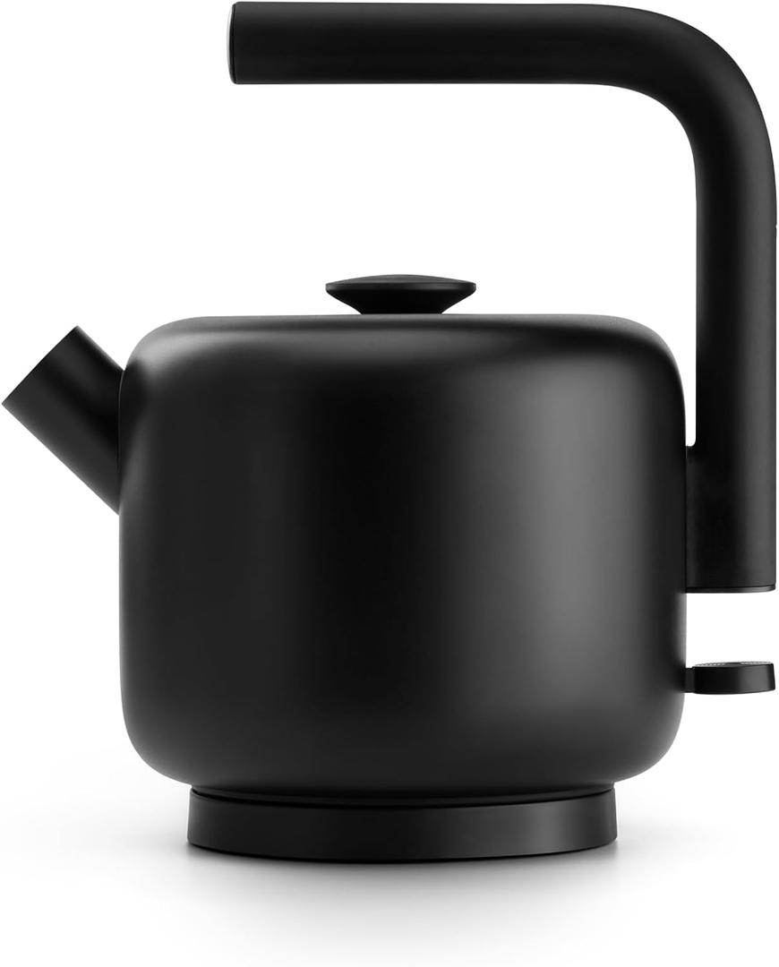 Fellow Electric Clyde Kettle - 1.5 Liter Capacity - Modern Twist On Stovetop Design, All-Purpose, Stainless Steel - Warm Water for Ramen, Oatmeal, Tea, Coffee & more - Large Capacity (Matte Black)