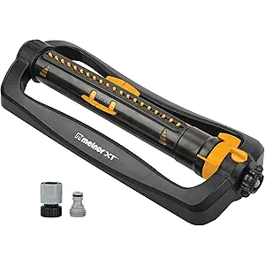 Melnor 65167AMZ XT Turbo Oscillating Sprinkler, 4,500 sq. ft., Quick Connect Bundle, 3Way Adjustable, Black, Yellow