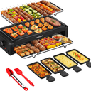 AORAN Indoor Grills Electric Smokeless – Versatile Smokeless Indoor Grill for Home Cooking, Featuring Indoor Grills Electric Smokeless, Skillet Griddle, and Kitchen Griddle Black