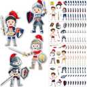 Tenceur 192 Pcs Armor of God Stickers Craft Kit for Kids Religious Bible Medieval Stickers Armor of God Decoration for Toddler Sunday School Christian Art Classroom DIY Bulletin Board Party Activities