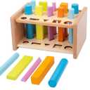 Montessori Shape Matching Toys - Wooden Shape Sorting Toys for 1-3 Years Old Children - Educational Toy for Preschoolers, Compact