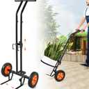 Plant Caddy with Wheels, Heavy Duty Plant Mover Cart with Adjustable Grabbing Arm and Strap, 175 LBS T-Handle Plant Dolly with Suction Cups for Plant Pots Garden Pot Trolley Indoor Outdoor Use, Black