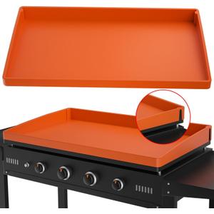 28 Inch Griddle Cover Silicone Protective Mat for Blackstone, Upgrade All-Round Edge Silicone Grill Mat Griddle Protector Blackstone Accessories Protect from Dust & Rust (Orange)