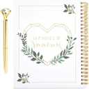for 2 Pcs Set Wedding Notebook Planning Journal with Gold Diamond Pen for Bride 7x8"
