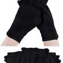 SATINIOR 60 Pcs Cotton Glove Stretchy Work Glove Reusable Mitten for Men Women Hand Dry Art Coin Handling Jewelry (Large, Black)