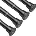 AIZESI 24-46 Inch Black Tension Rod, 4Pcs Spring Tension Curtain Rod, No Drilling, Adjustable for Window, Kitchen, Closet, Doorway