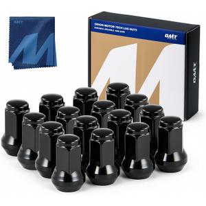 Orion Motor Tech 3/8"-24 Lug Nuts, ATV Cone Seat Lug Nuts 3/8x24 Thread Size Wheel Lug Nuts Compatible with Polaris Ranger 700 RZR 900xp 800 S 570 and More, Set of 16, Black