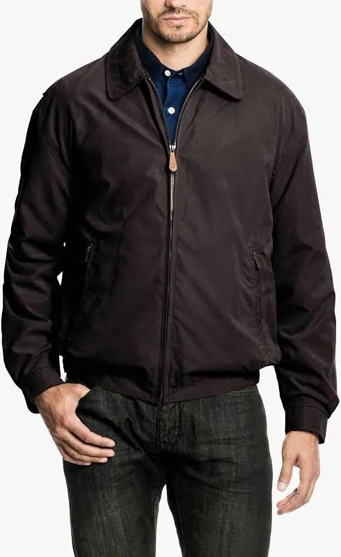 London Fog Zip Front Lightweight Golf Jacket L Dark Brown