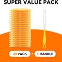 Duster Refills Bulk Compatible with Swiffer Dusters Swiffer Microfibre dust Cleaner for Cleaning Home, Office, Furniture (Yellow, 20 PCS (360)+Handle)