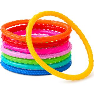 JOYIN Dive Circles Pool Toys, 8 Pcs Colorful Pool Rings for Kids, Underwater Training Swimming Diving Toy for Kids Gifts Summer Swim Water Fun Games