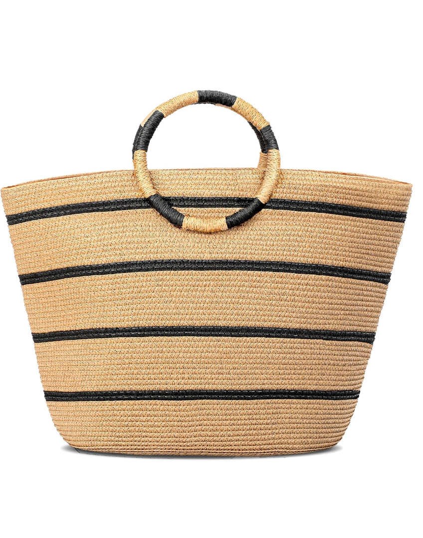 Beach Bags for Women Straw Tote Bag Summer Beach Bag Large Woven Straw Tote for Vacation Holiday